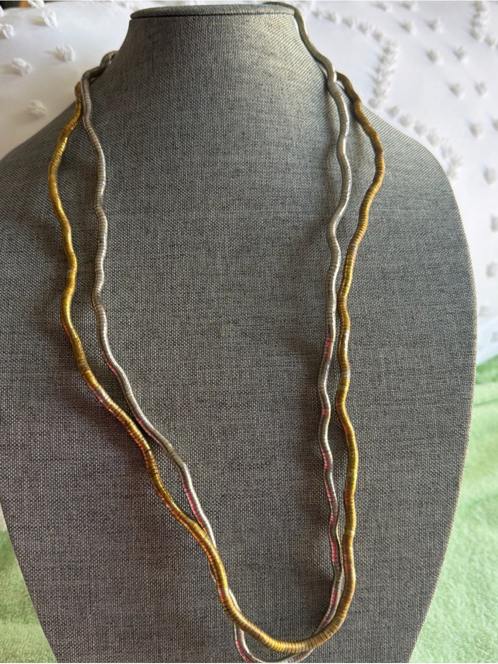 Vintage Gold & Silver Snake- Coil-Stran Women's Necklace